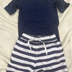 Hanna Andersson Navy and White Swimwear Set